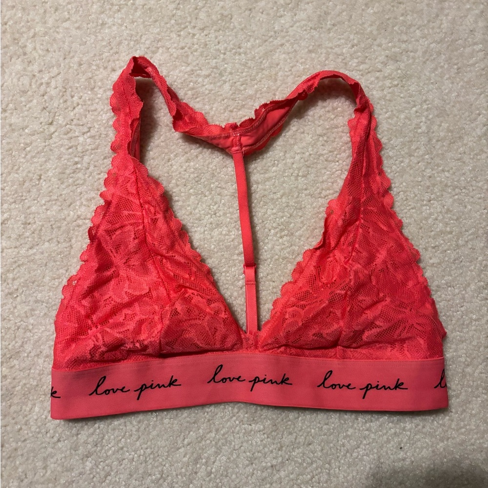 PINK Victoria's Secret Lace Bralette - Vibrant Pink